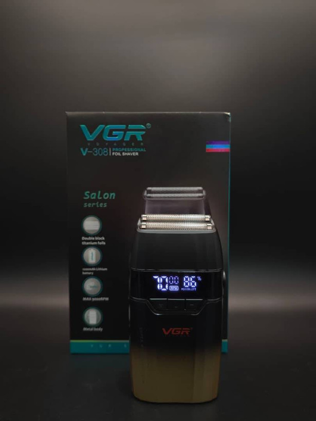 ماشین اصلاح وی جی آر مدل V-308 با تیغه تیتانیوم و برش خطی