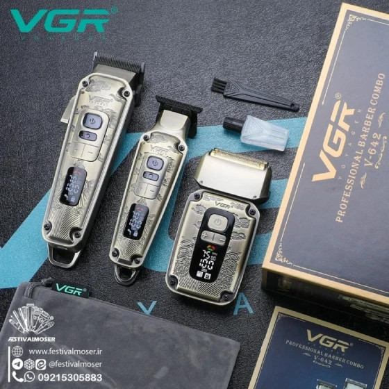ماشین اصلاح وی جی آر مدل V642 با تیغه سرامیک و ضد آب